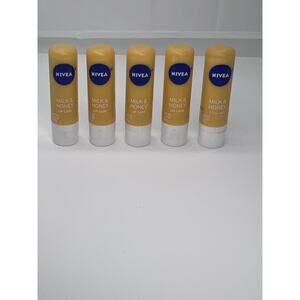 Lot of 5 - Nivea Milk & Honey lip care balm - factory sealed